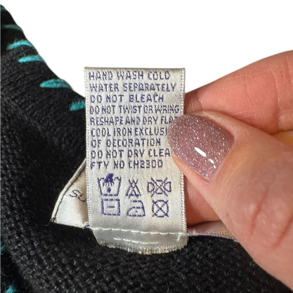 Susan Graver Womens Black Western Cardigan Sweater Button Front Sequin 1X - Picture 5 of 10